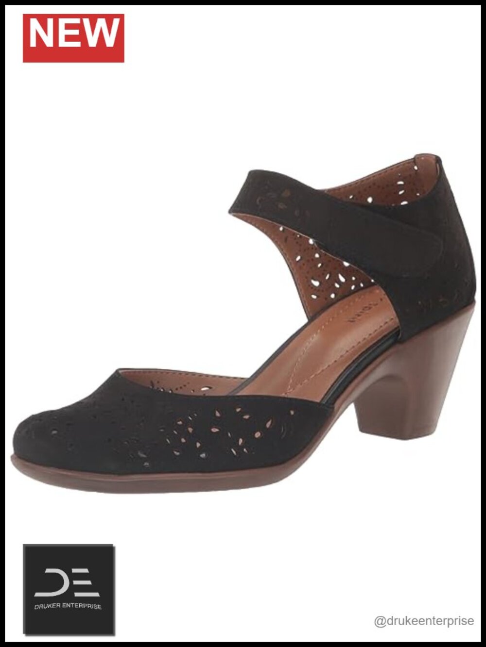 Mary Jane Pump Leather Heels Comfortable Work